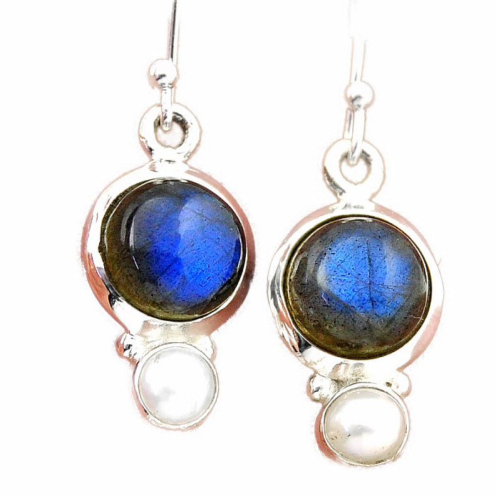 Labradorit náušnice stříbro Ag 925 43995 - 1