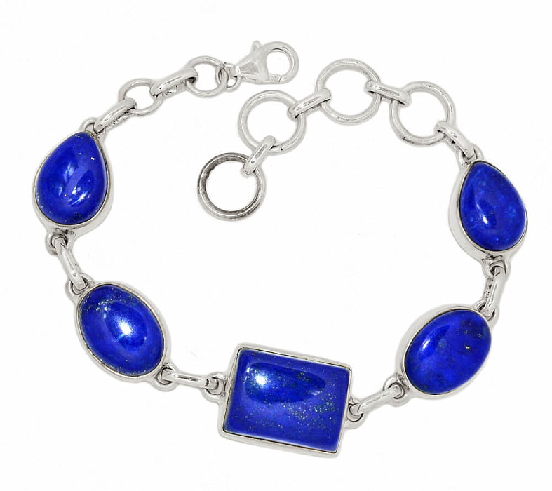 Lapis Lazuli náramek stříbro Ag 925 B323 - 16 - 20 cm