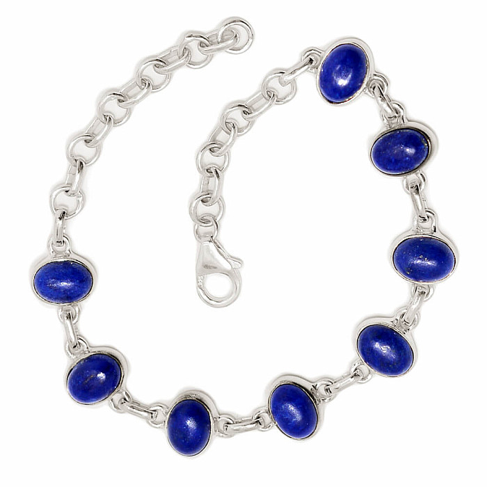 Lapis Lazuli náramek stříbro Ag 925 B376 - 16 - 20 cm