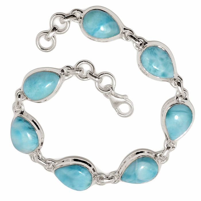 Larimar náramek stříbro Ag 925 B528 - 19 - 20 cm