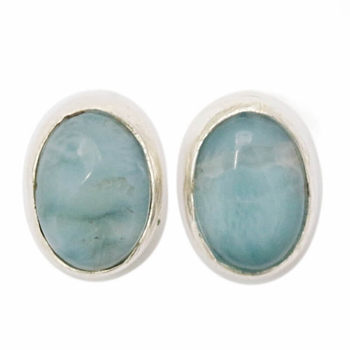 Larimar náušnice pecky stříbro Ag 925 37444 - 2 cm