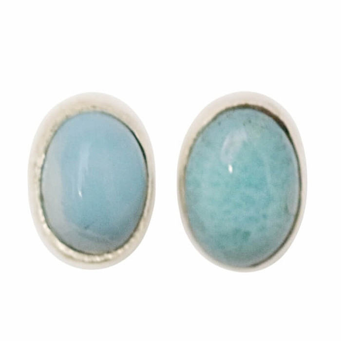 Larimar náušnice pecky stříbro Ag 925 37445 - 2 cm