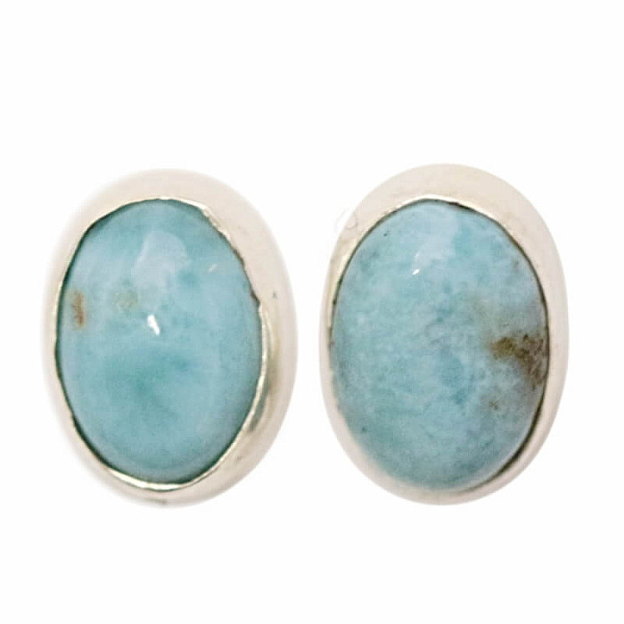 Larimar náušnice pecky stříbro Ag 925 37461 - 2 cm