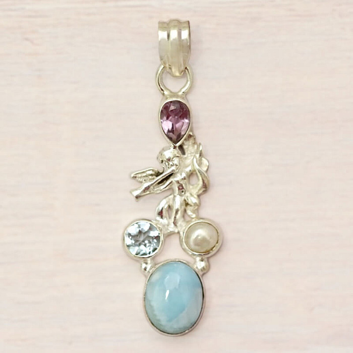 Larimar přívěsek stříbro Ag 925 86322 - 3