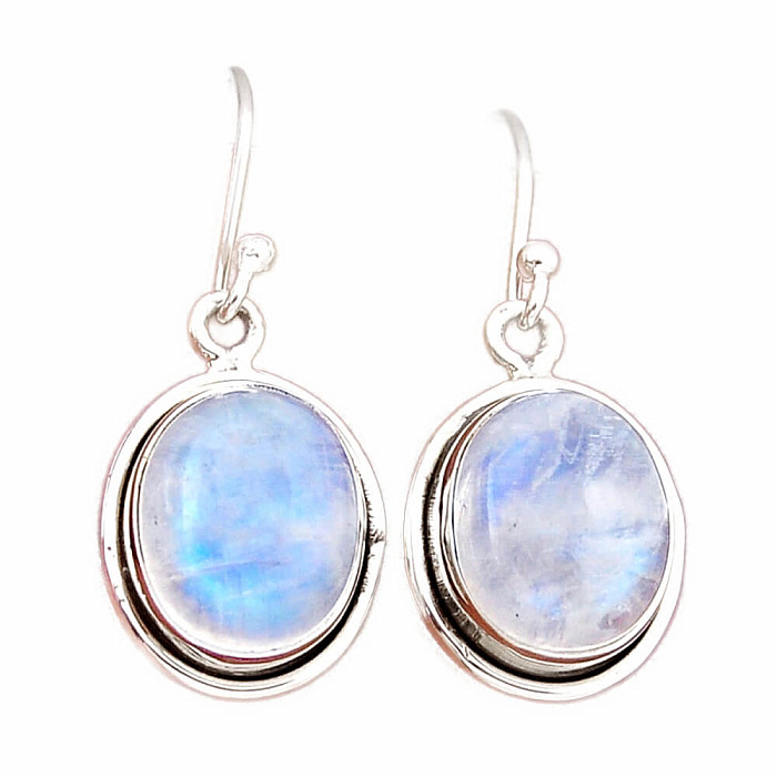 Měsíční kámen duhový náušnice stříbro Ag 925 42330 - 1