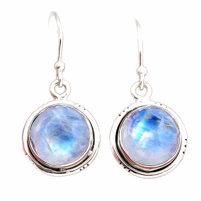 Měsíční kámen duhový náušnice stříbro Ag 925 44170 - 1