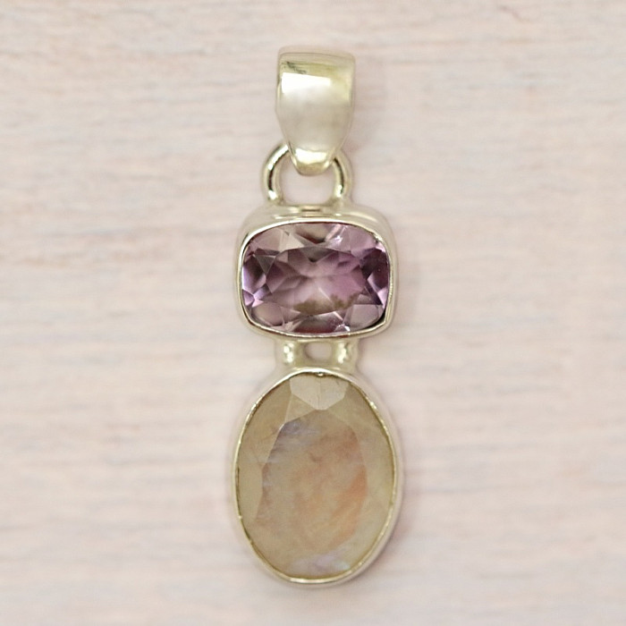 Měsíční kámen duhový přívěsek stříbro Ag 925 15104 - 2