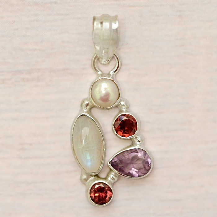 Měsíční kámen duhový přívěsek stříbro Ag 925 61151 - 2