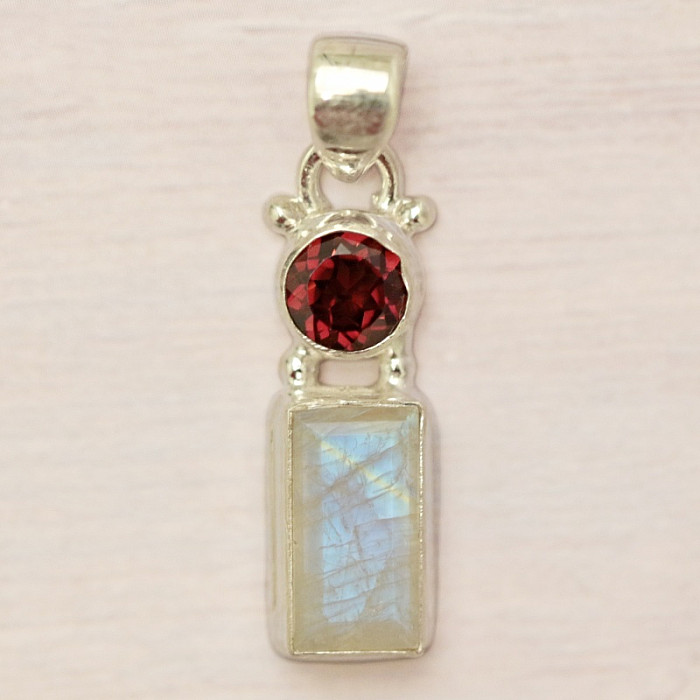 Měsíční kámen duhový přívěsek stříbro Ag 925 N4909 - 2