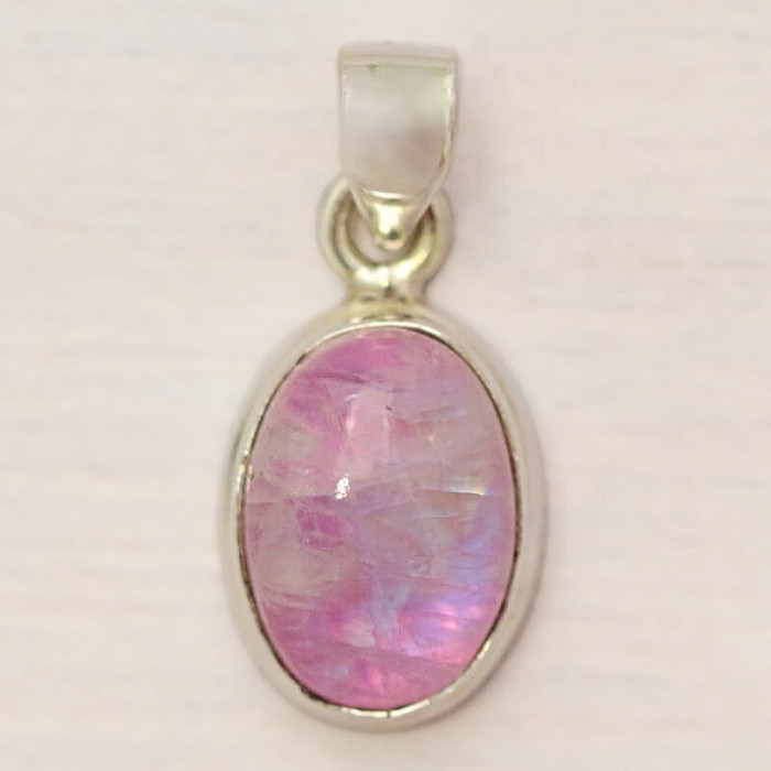 Měsíční kámen růžový přívěsek stříbro Ag 925 81573 - 1