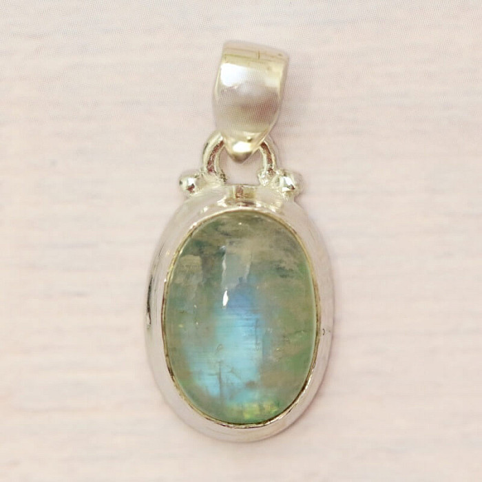 Měsíční kámen zelený přívěsek stříbro Ag 925 44359 - 1