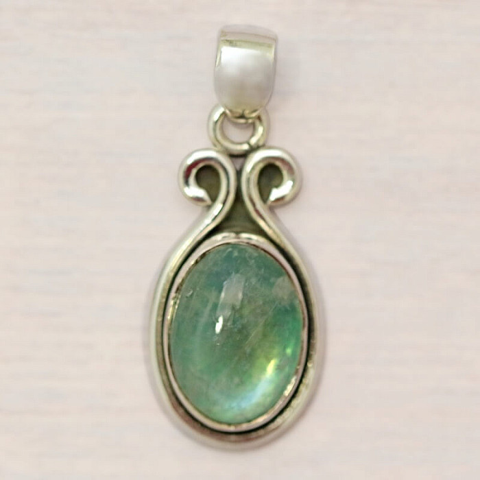 Měsíční kámen zelený přívěsek stříbro Ag 925 44360 - 2