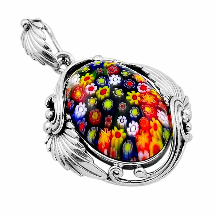 Muranské sklo multicolor přívěsek stříbro Ag 925 53424 - 3