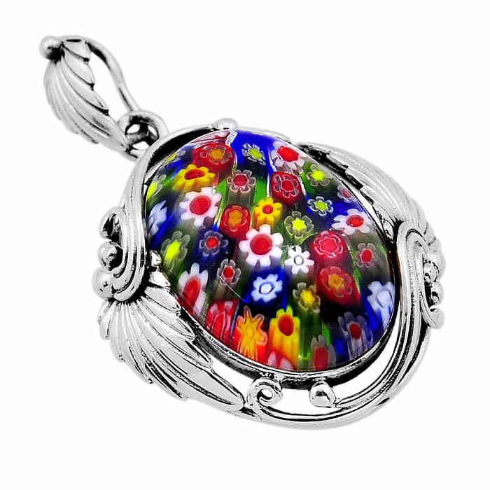 Muranské sklo multicolor přívěsek stříbro Ag 925 53425 - 3