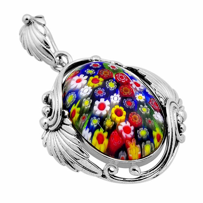 Muranské sklo multicolor přívěsek stříbro Ag 925 53427 - 3