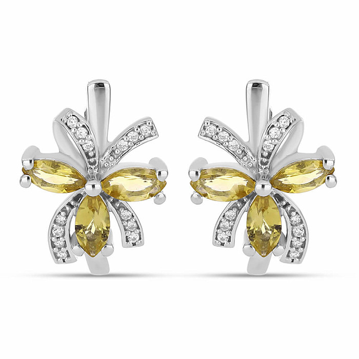 Náušnice stříbrné s broušenými citríny Ag 925 026541 CT - 1