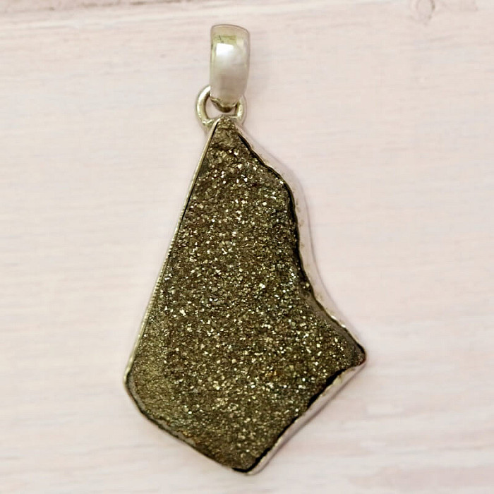 Pyrit duhový drůzička přívěsek stříbro Ag 925 P181 - 4 cm