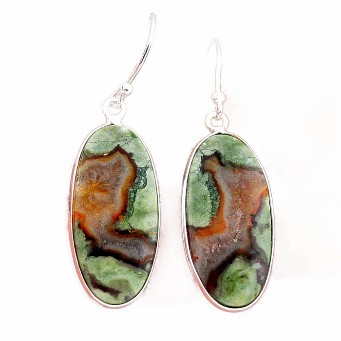 Ryolit náušnice stříbro Ag 925 53663 - 2