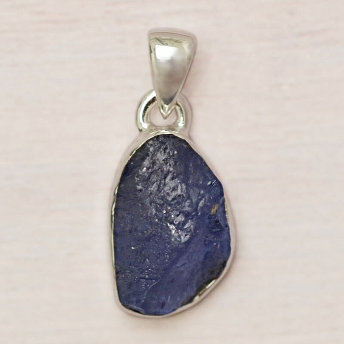 Tanzanit surový přívěsek stříbro Ag 925 LOT284 - 1