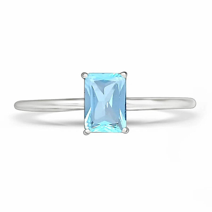 Topaz modry broušený prsten stříbro Ag 925 RBC304 - 59 mm (US 9)