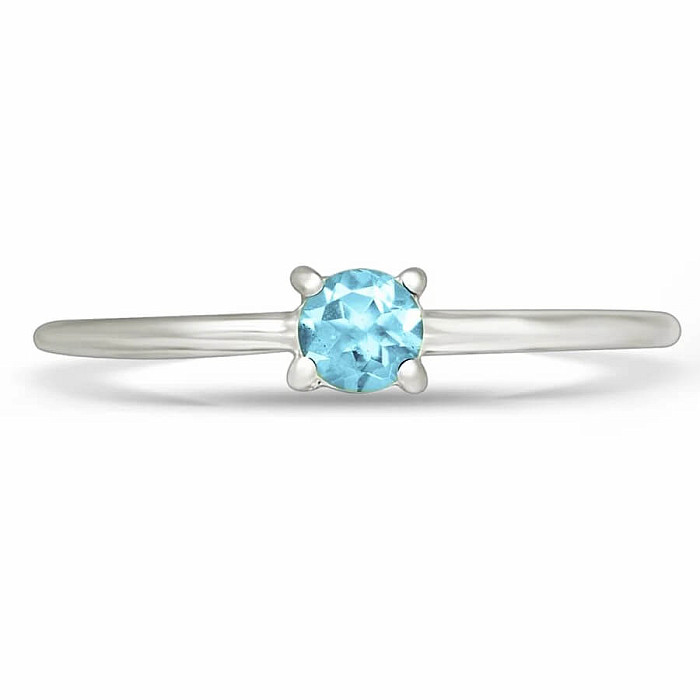 Topaz modry broušený prsten stříbro Ag 925 RBC306 - 54 mm (US 7)