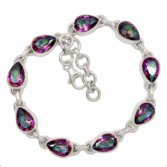 Topaz mystický náramek stříbro Ag 925 B330 - 19 - 21