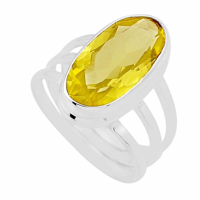 Topaz žlutý Lemon prsten stříbro Ag 925 53722 - 60 mm (US 9