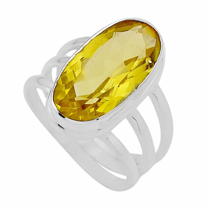 Topaz žlutý Lemon prsten stříbro Ag 925 53724 - 57 mm (US 8)
