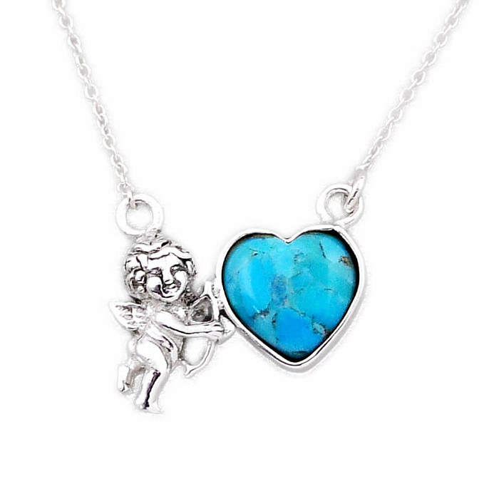 Tyrkys modrý náhrdelník stříbro Ag 925 37729 - 43 - 47