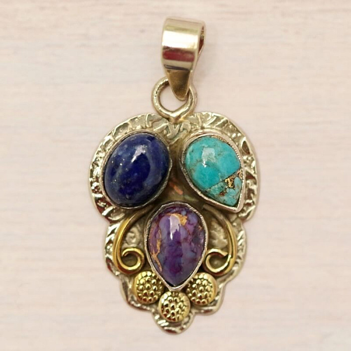 Tyrkys purpurový přívěsek stříbro Ag 925 25571 - 2