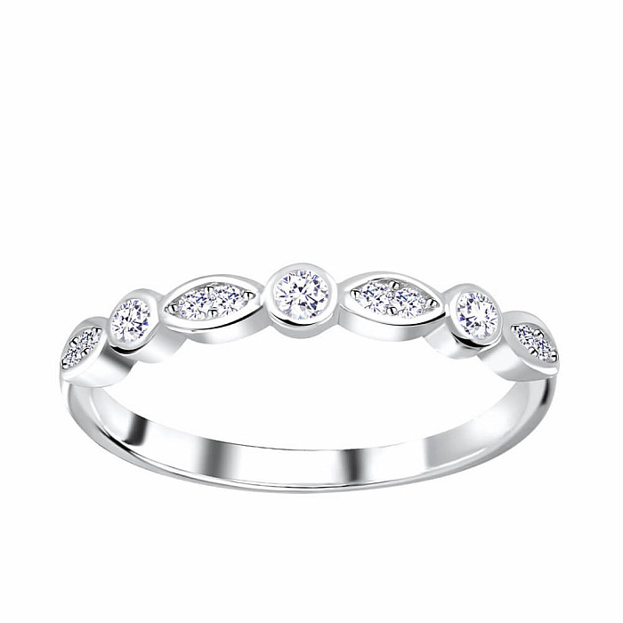 1000 Stříbrný prsten se zirkony GEOMETRIC ETERNITY - 51 mm (US 6)