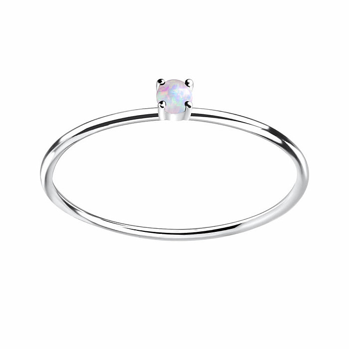 11379 Stříbrný prsten se dámský s opálem - 59 mm (US 9)