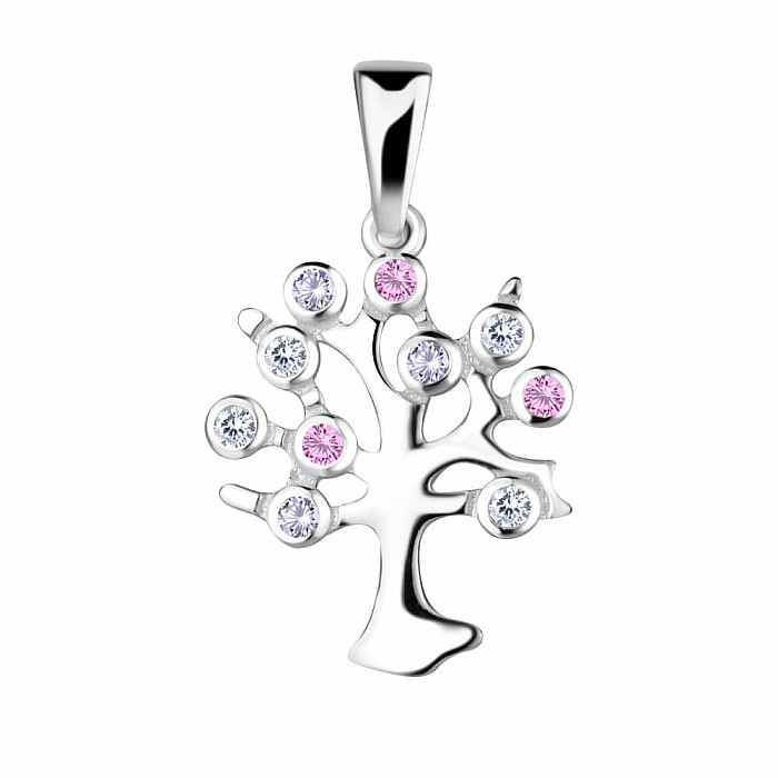 21867 Stříbrný přívěsek se zirkony STROM ŽIVOTA - 16 mm