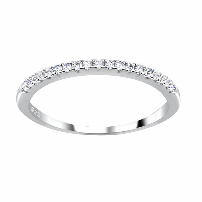 3725 Stříbrný prsten se zirkony HALF ETERNITY - 51 mm (US 6)