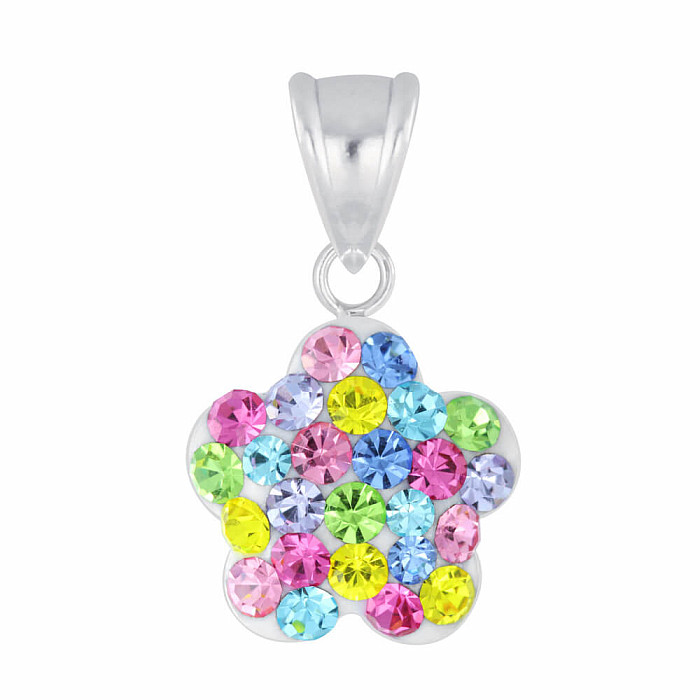 5494 Stříbrný přívěsek se zirkony FLOWER - 10 mm