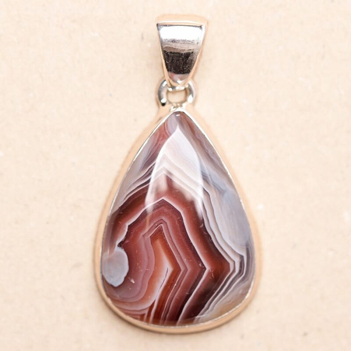 Achát Botswana přívěsek stříbro Ag 925 P1522 - 2