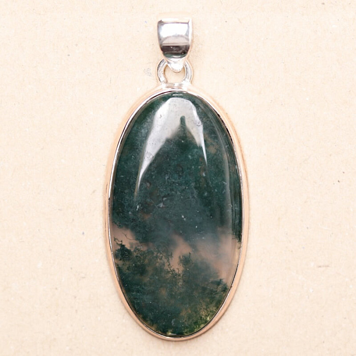 Achát mechový přívěsek stříbro Ag 925 P1470 - 3