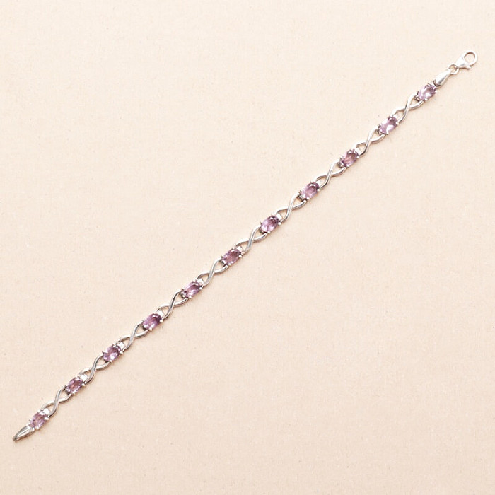 Ametyst broušený náramek stříbro Ag 925 BCZB14 - 18