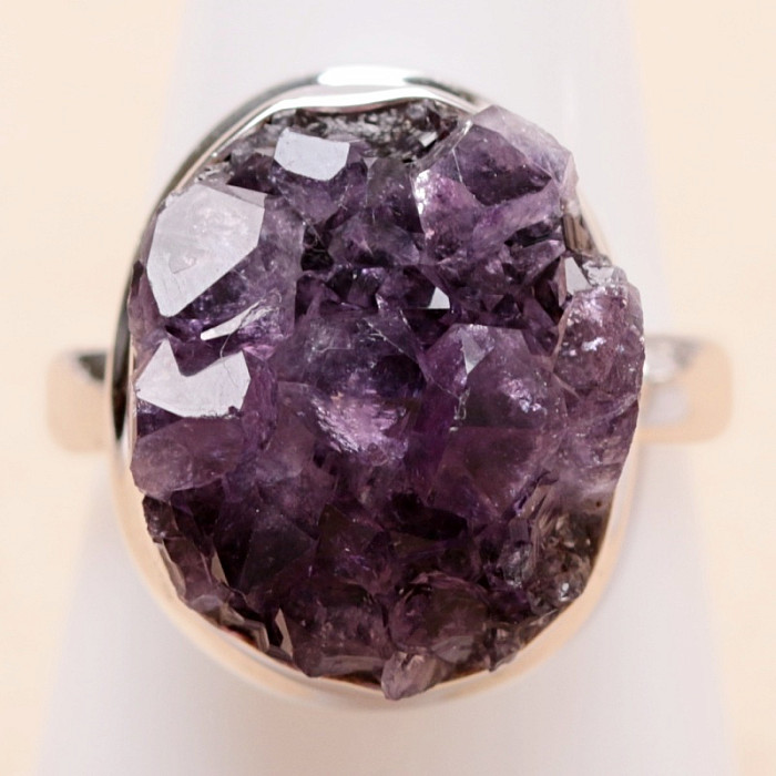 Ametyst drůzička prsten stříbro Ag 925 R1051 - 62 mm (US 10)
