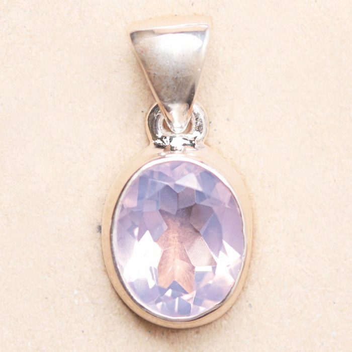 Ametyst levandulový broušený přívěsek stříbro Ag 925 P12 - 1