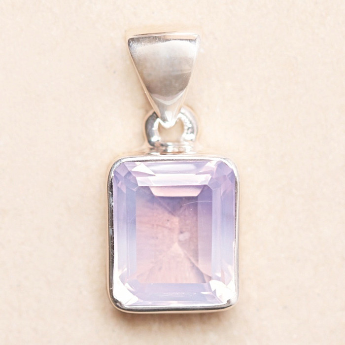Ametyst levandulový broušený přívěsek stříbro Ag 925 P7 - 1