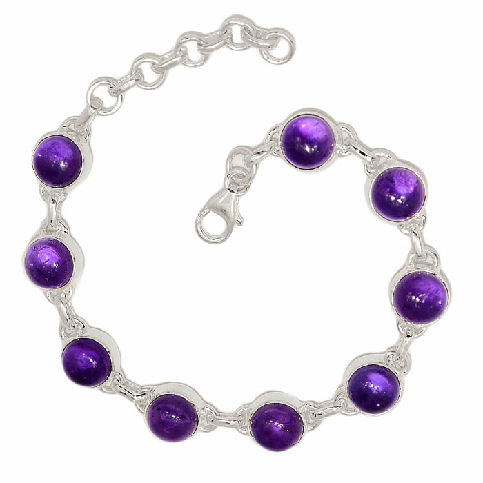 Ametyst náramek stříbro Ag 925 B381 - 16