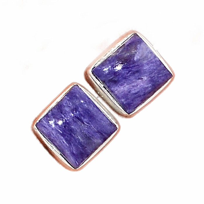 Čaroit náušnice pecky stříbro Ag 925 E275 - 0