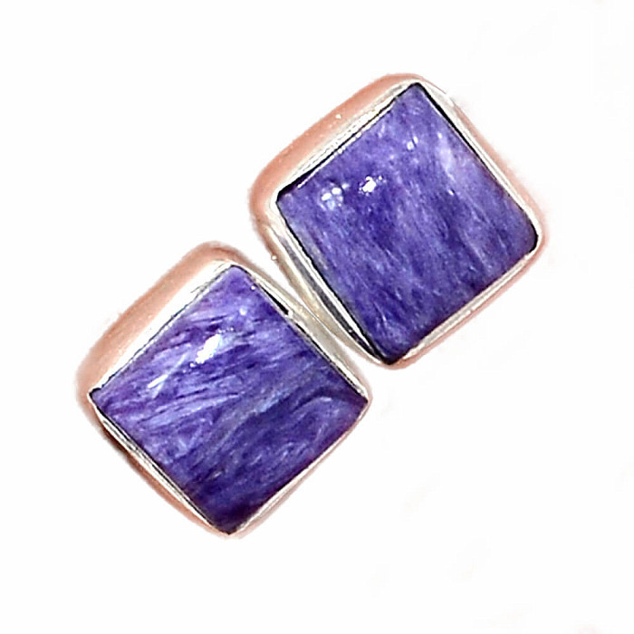 Čaroit náušnice pecky stříbro Ag 925 E295 - 0