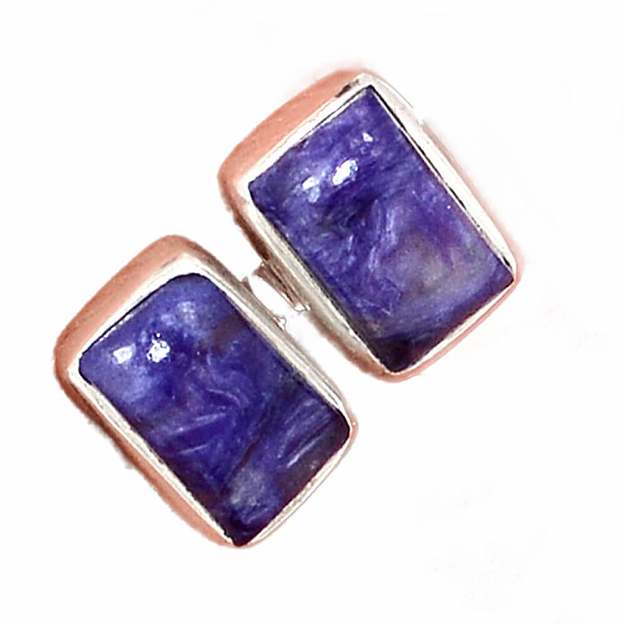 Čaroit náušnice pecky stříbro Ag 925 E309 - 0