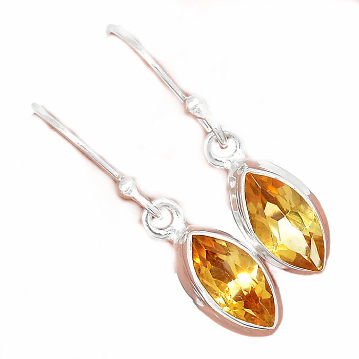 Citrín broušený náušnice stříbro Ag 925 E1798 - 0