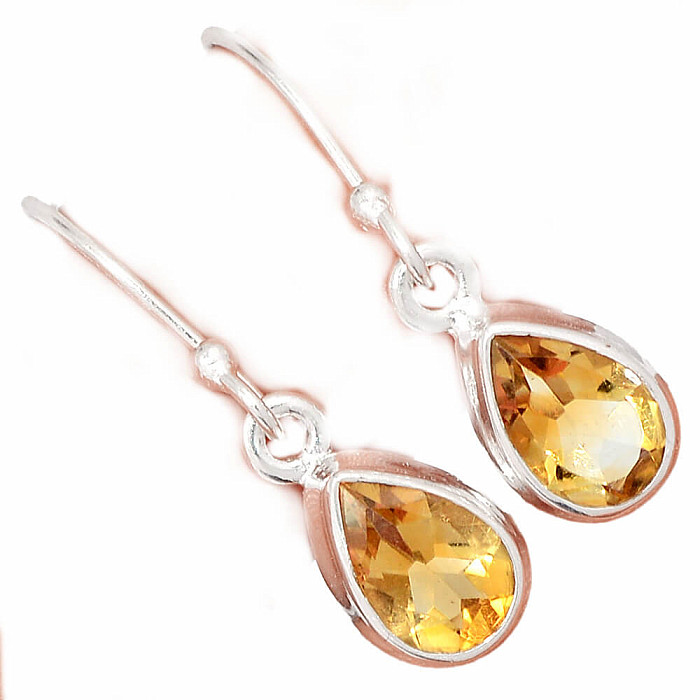 Citrín broušený náušnice stříbro Ag 925 E1839 - 0
