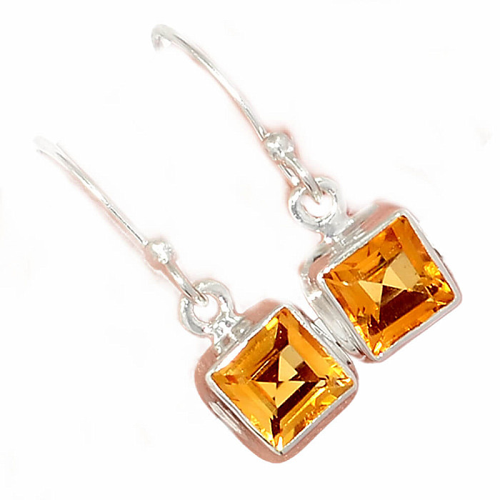 Citrín broušený náušnice stříbro Ag 925 E1852 - 0