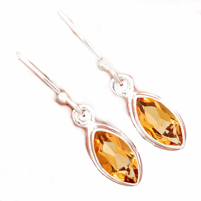 Citrín broušený náušnice stříbro Ag 925 E1860 - 0