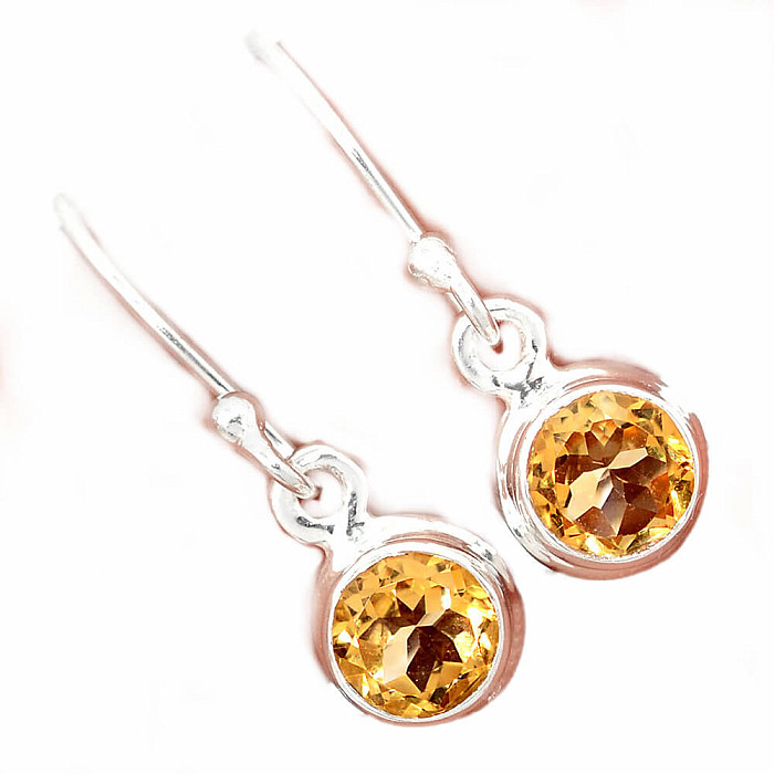 Citrín broušený náušnice stříbro Ag 925 E1864 - 0